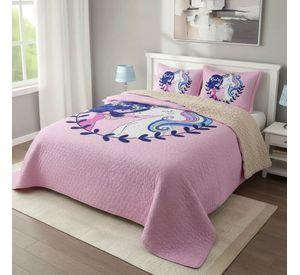 Cubrecama Quilt Sherpa 1.5 - Varios Modelos W.m G Coral Claro Poni