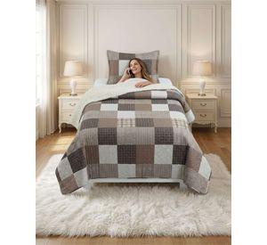 Set Cubrecama Sherpa Con Sabanas Termicas Plaza Y Media m2