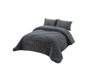 Plumón Térmico Trenzas de Terciopelo 1,5 plazas gris