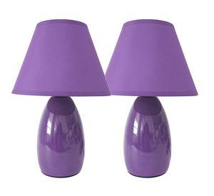 SET 2 LAMPARAS VELADOR CERAMICA LILA E27 2X40W
