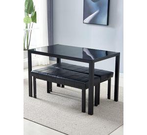 Mesa de Comedor Vidrio Negro 120x80x75cm