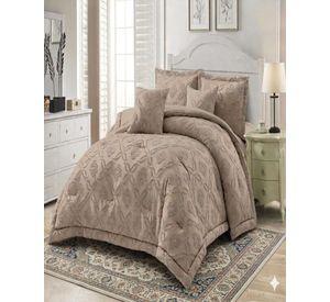 Cubrecama Quilt Nórdico Delgado Diseño Flores king beige