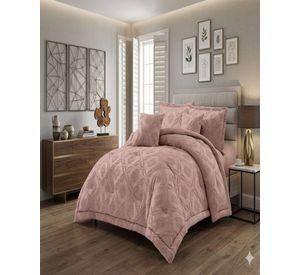 Cubrecama Quilt Nórdico Delgado Diseño Flores 2 plazas rosa
