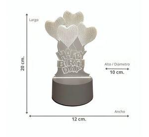 Lámpara LED De Mesa 3D USB Luz Globos Cumpleaños