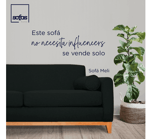 Sofá Meli Felpa Negro 2 Cuerpos