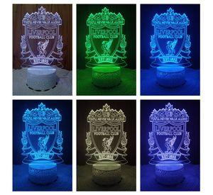 Lámpara ilusión 3D Liverpool Inglaterra 7 Colores Led