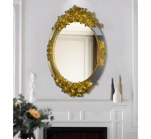 Espejo Ovalado Pared Grande Colgar Decorativo Dorado Jhn