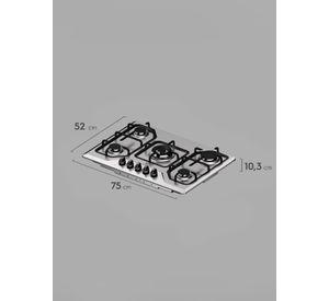 Encimera a Gas 5 Platos Experience Multi Llama KE5XC Inox