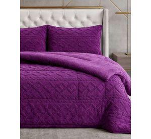 Juego de Cubrecama Sherpa con Relieve Trenzado  King A06