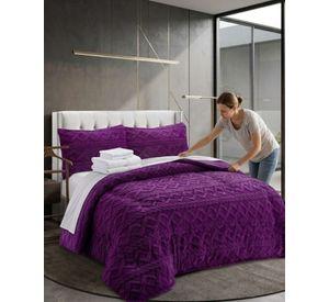 Juego de Cubrecama Sherpa con Relieve Trenzado  King A06