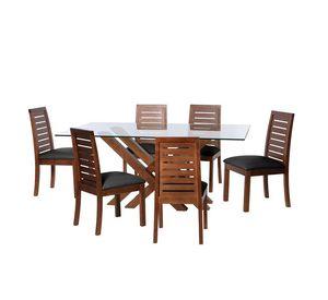 Juego De Comedor Merida 6 Sillas Tenerife Pu Negro