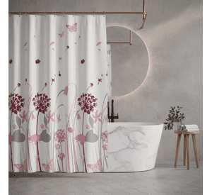 Cortina de Baño con Estapanpado de Mariposas