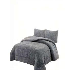 CUBRECAMA DE RELIEVE  KING COLOR GRIS CLARO