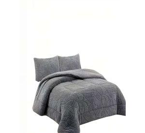 CUBRECAMA DE RELIEVE  KING COLOR GRIS CLARO