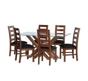 Juego De Comedor Merida 6 Sillas Granada  Pu Negro
