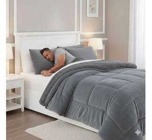 Cubrecama de invierno Plush y Chiporro  color gris King