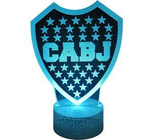 Lámpara ilusión 3D Argentina Boca Juniors 7 Colores Led