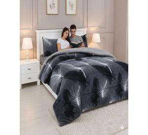 Cubrecama Premium Plush y Chiporro - Invierno King gris