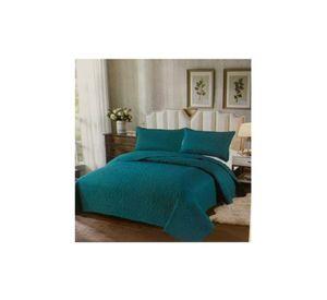Cubrecama de verano 1.5 plazas + 1 funda cobertor, color turquesa