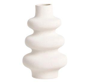 Jarrón Ondulado Moderno Flores Minimalista 21cm Jhn