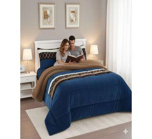 Cubrecama Premium Plush y Chiporro color azul King