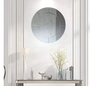 Espejo Pared Redondo Elegante Borde Espejo Decorativo Jhn