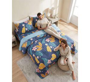 Juego De Cubrecama Quilt 2 Plazas Con Sábanas De Verano 5 Pzs m3