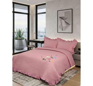Quilt Cubrecama  Verano Estampado Floral con Bobos 2 Plazas06