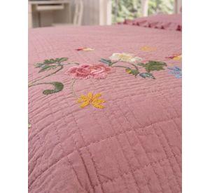 Quilt Cubrecama  Verano Estampado Floral con Bobos 2 Plazas06