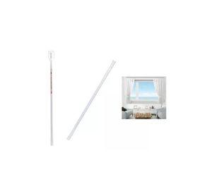 Barra extensible para cortina de ducha, 110-200 cm, acero cromado, color blanco