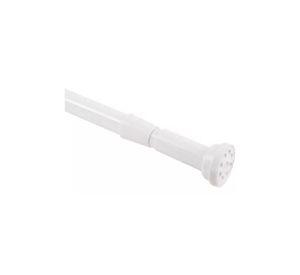 Barra extensible para cortina de ducha, 110-200 cm, acero cromado, color blanco