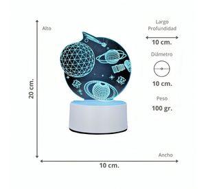 Lámpara Led RGB visualización 3D Universo