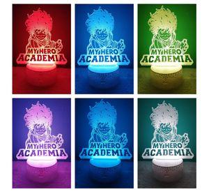 Lámpara ilusión 3D De Izuku Midoriya 7 Colores Led