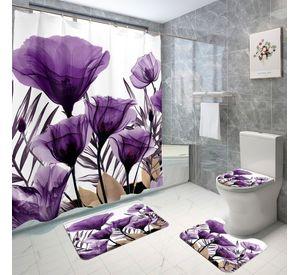 cortina de baño juego de 4 piezas hermoso diseño wym