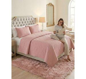 Quilt de Verano Transpirable, Ligero y Elegante 2  plaza  color gris