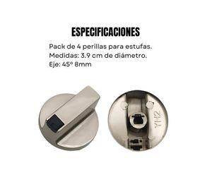 Pack 4 Perillas De Hornos Cocina 8mm