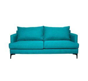 Sofá Aldara Chenille Tipo Lino Turquesa 2C