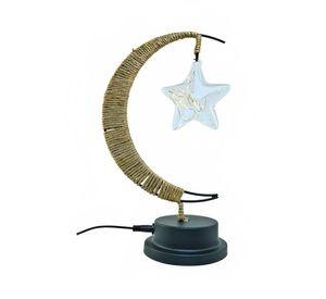 Lámpara LED Media Luna con Cáñamo y Colgante Estrella