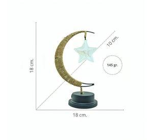 Lámpara LED Media Luna con Cáñamo y Colgante Estrella