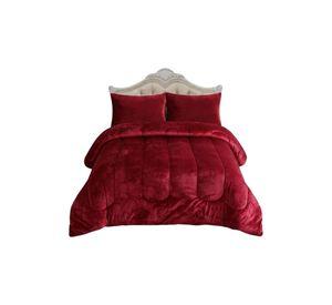 Cubrecama de Plush con Chiporro Diseño Ondas king / Super king burdeo
