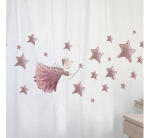 CORTINA DE BAÑO ALGODÓN HADA ROSA