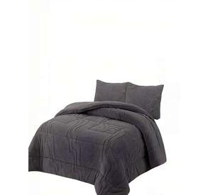CUBRECAMA CON RELIEVE EN FORMA DE ONDAS 2 PLAZAS COLOR GRIS OSCURO