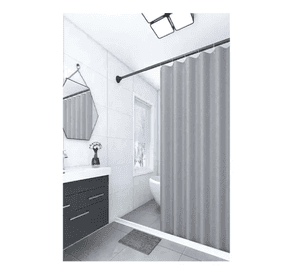 Cortina Ducha Baño 180x180 Elegante Gris