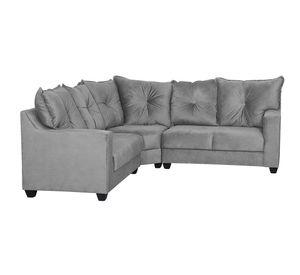 Seccional Belga esquinero felpa Gris 210x210