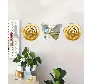 Set 3 Espejo Mariposas Diseño Flores Pared Decorativo Jhn