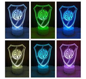 Lámpara ilusión 3D De River Plate Argentina 7 Colores Led