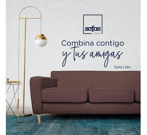 Sofá Lilen Felpa Cafe  3 Cuerpos