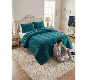 Cubrecama de Plush con Chiporro Diseño Ondas king / Super king verde