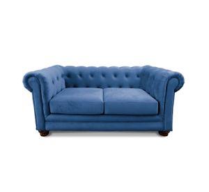 SOFA FLORENCIA 2C TELA VELVET AZUL PETROLEO