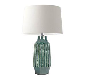 LAMPARA DE SOBREMESA CERAMICA TURQUESA CON TEXTURA E27 1X60W